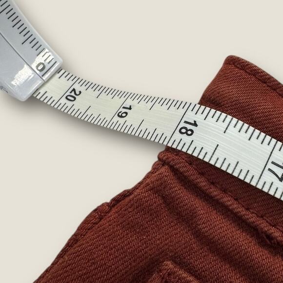 NWT Zara Womens 12 Crop Flare Jeans High Rise Raw Hem Rust Brown - Picture 4 of 7